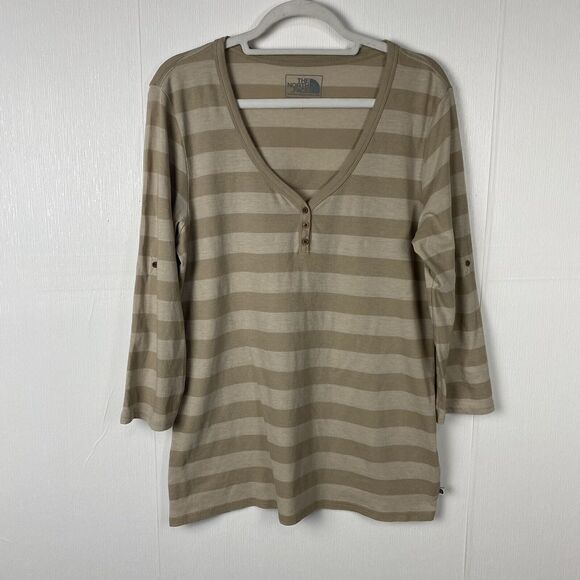 The North Face Tops - The North Face Woman’s Striped 3/4 Sleeve Shirt Top Size Large.